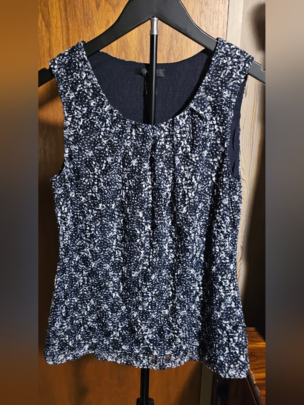 Alfani Black and White Textured Sleeveless Top